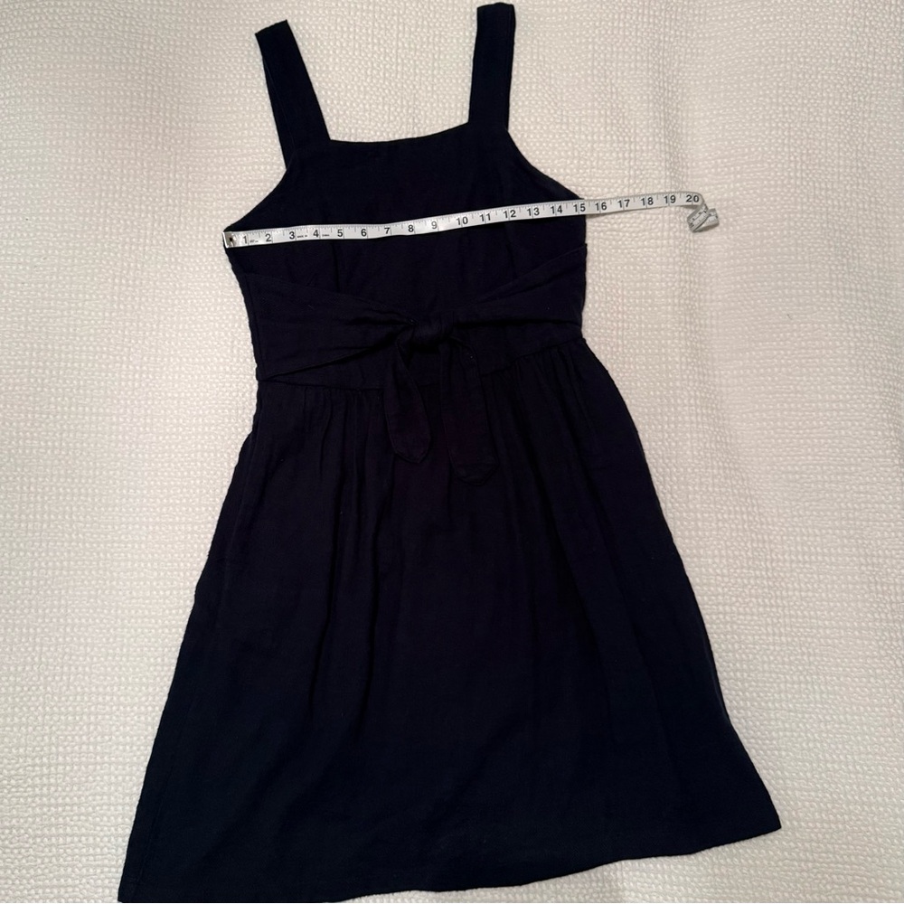 LOFT | Navy Blue Sun Dress with front tie design | size 2 - Picture 2 of 7